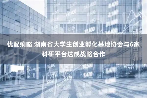 优配痢略 湖南省大学生创业孵化基地协会与6家科研平台达成战略合作